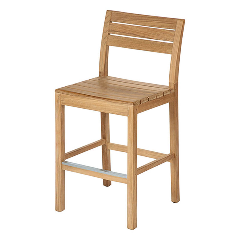Bermuda Outdoor Teak Bar Stool, 26"