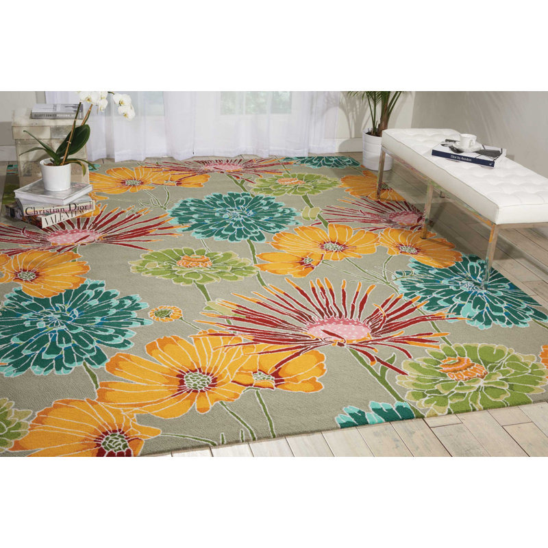 Tapis gris contemporain Karyn, Rectangle 2 pi 6 po x 4 pi