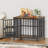Large Foldable Dog Crate Furniture, Assembly-Free Dog Crate With Adjustable Bowls And Name Tag For Small, Medium, Large Dog-34654246
