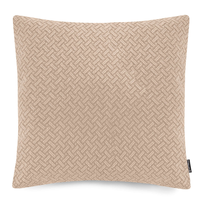 Sia Geometric Brown Square Throw Pillow Cover