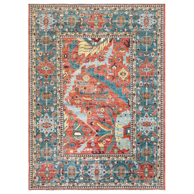 New Turkmen Afghan One-of-a-Kind Rectangle 9' X 11'8" New Age Area Rug Red