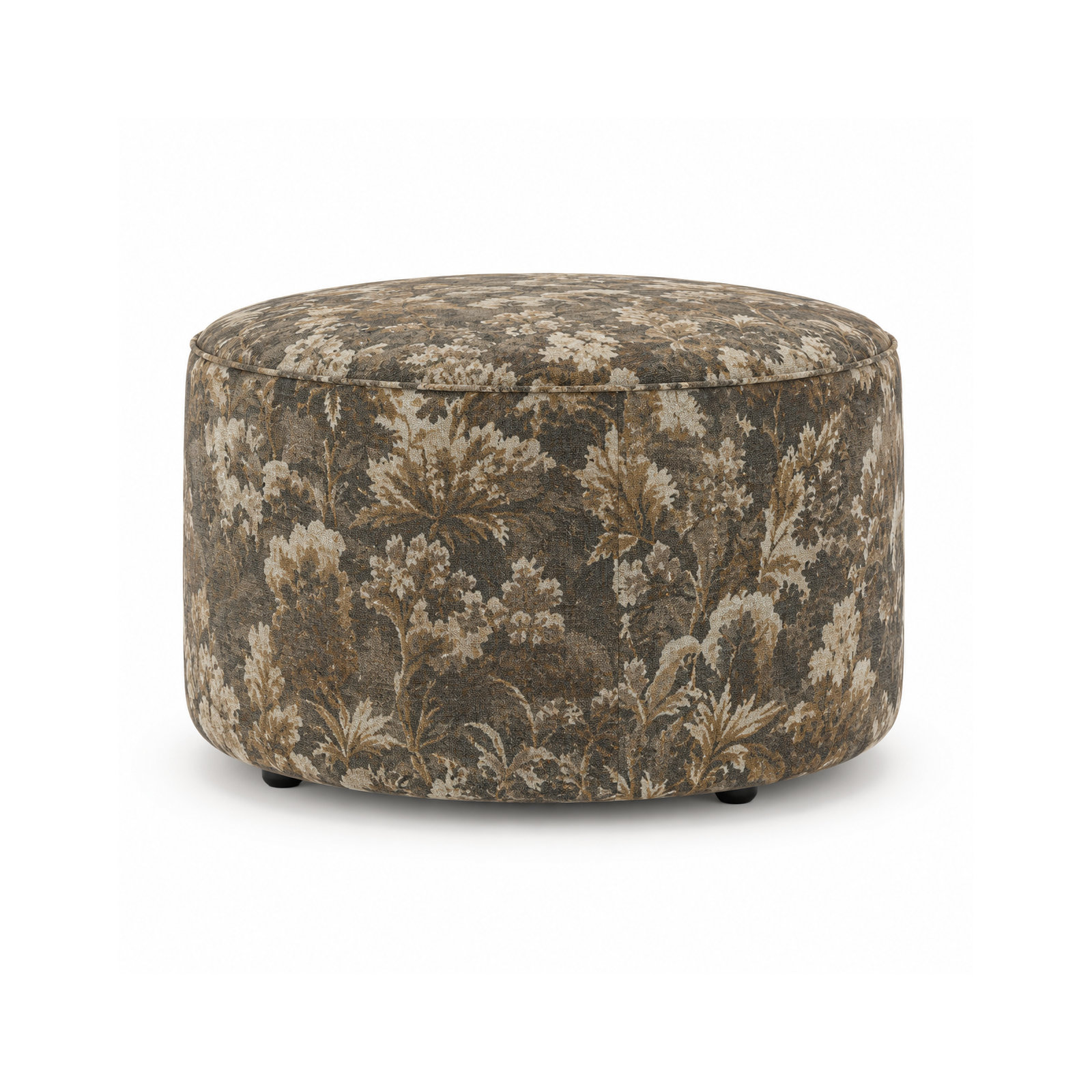 Murano Upholstered Ottoman, Annisa Sage Vintage Tapestry