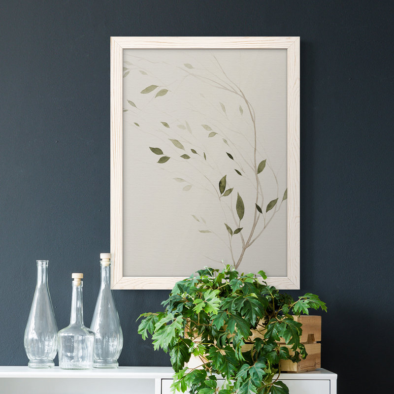 Toile encadrée de qualité supérieure Wind's Whisper II - prête à être accrochée, H 44 po x l 31 po x P 1 po, Blanc
