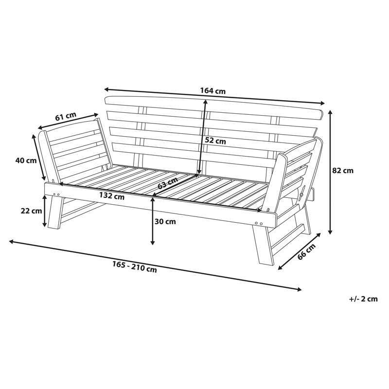 Canale Solid Wood Eucalyptus Outdoor Bench