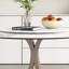 Table de salle à manger ronde avec plateau tournant à 360 ° lisse - Plateau en pierre frittée résistant aux taches et à la chaleur, design minimaliste moderne pour la salle à manger, la cuisine, le coin repas, l'espace compact-1145260153