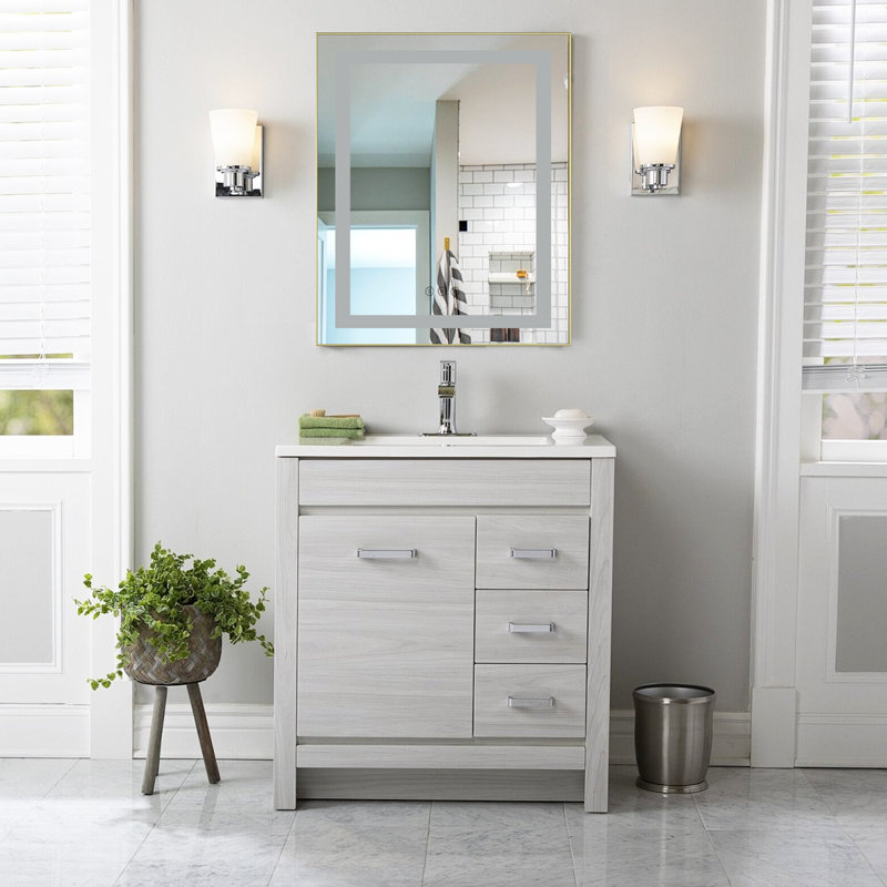 Aluminum Frame Led Frontlight And Backlight Bathroom Vanity Mirror, Anti-fog/stepless Dimmable/3 Colours Adjustable