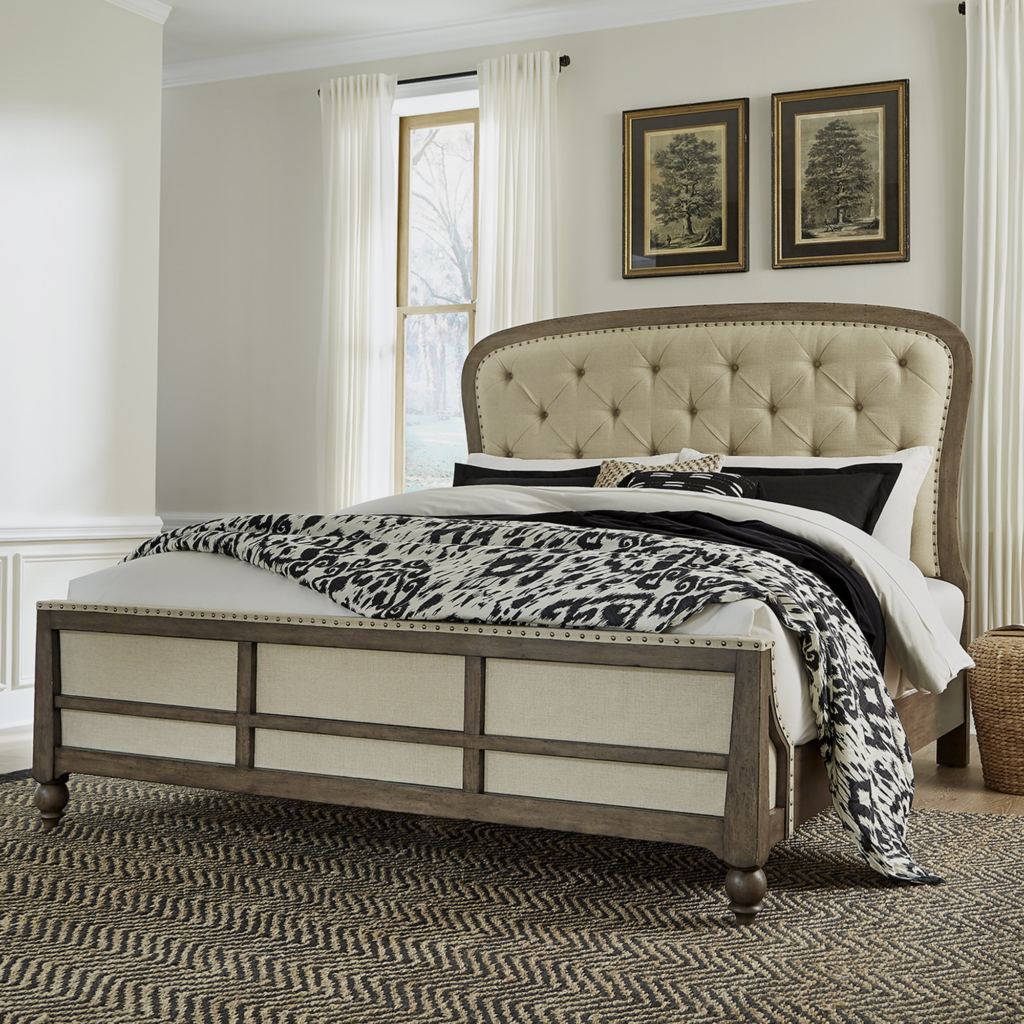 Lark Manor Aisja Upholstered & Tufted Shelter Bed & Reviews | Wayfair