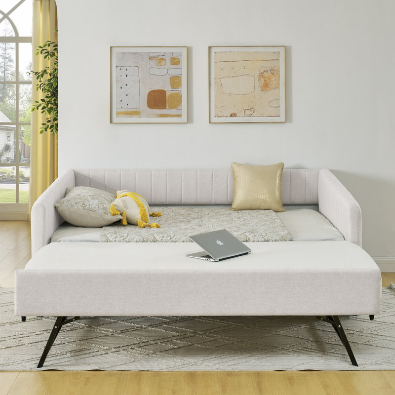 Daybed With Trundle Upholstered Sofa Bed, Full/Double