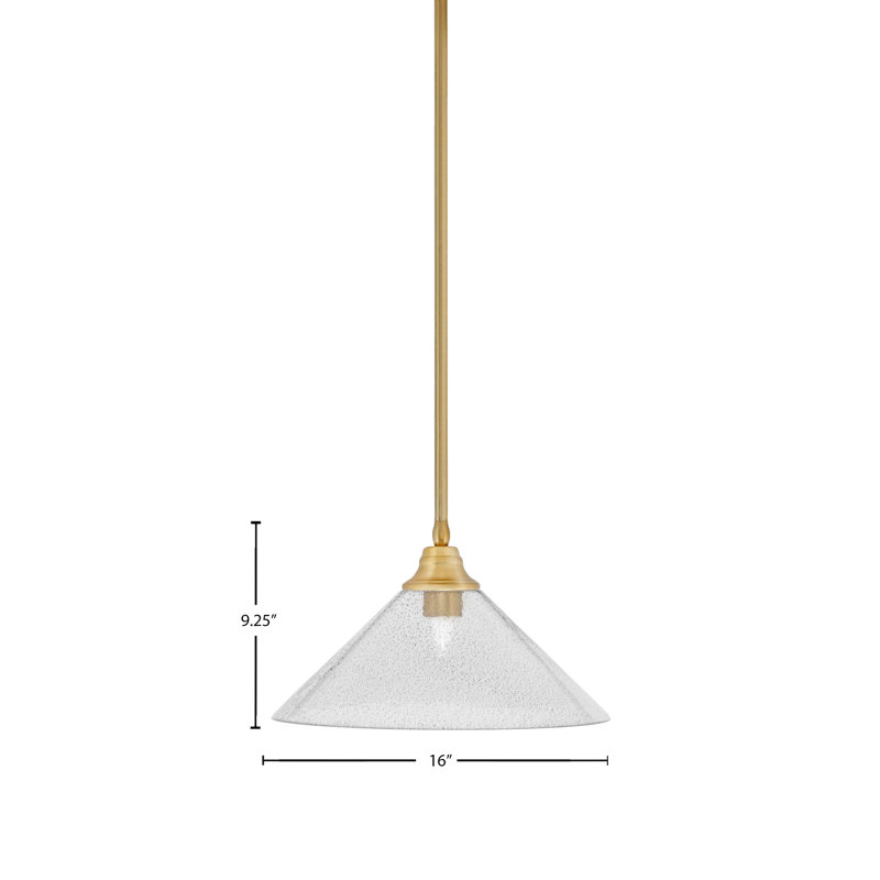 Luminaire suspendu conique à 1 lumière Edge, Laiton