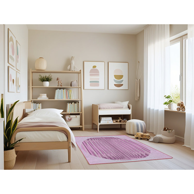 Tapis de zone mauve à motifs, Rectangle 3 pi x 5 pi