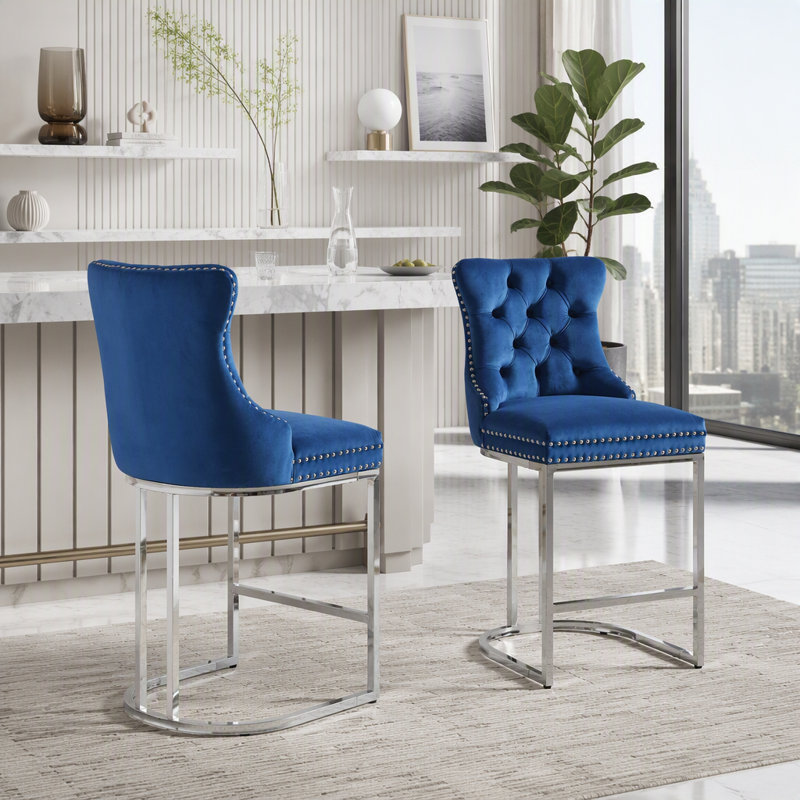 Ensemble de tabourets de bar 25 po, Bleu