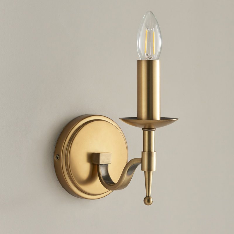 Emperador Candle Wall Light, Antique Brass