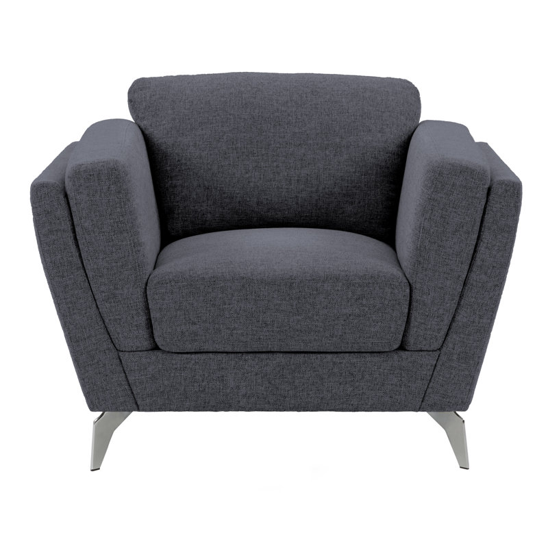Fauteuil l 28 po Castin, Mélange de polyester bleu foncé