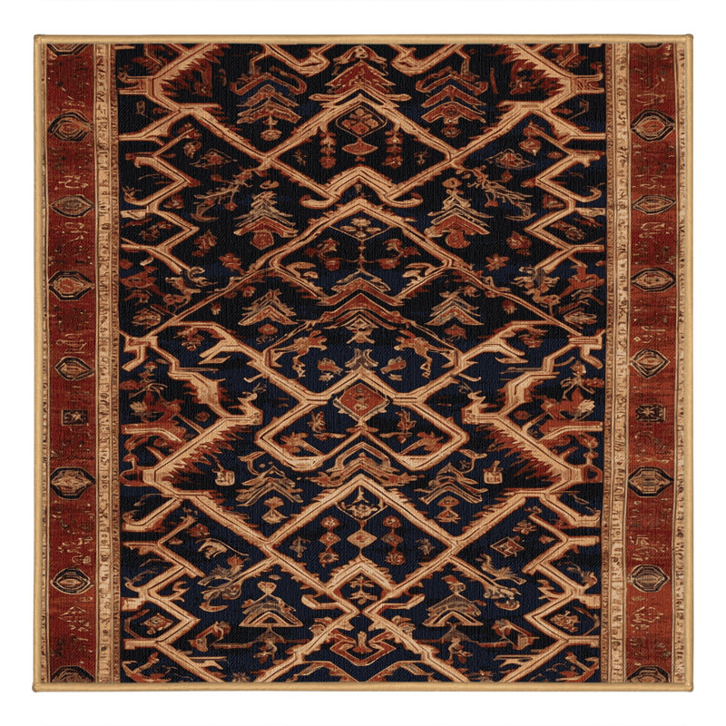 Tapis brun lavable à la machine, Carré 3 pi