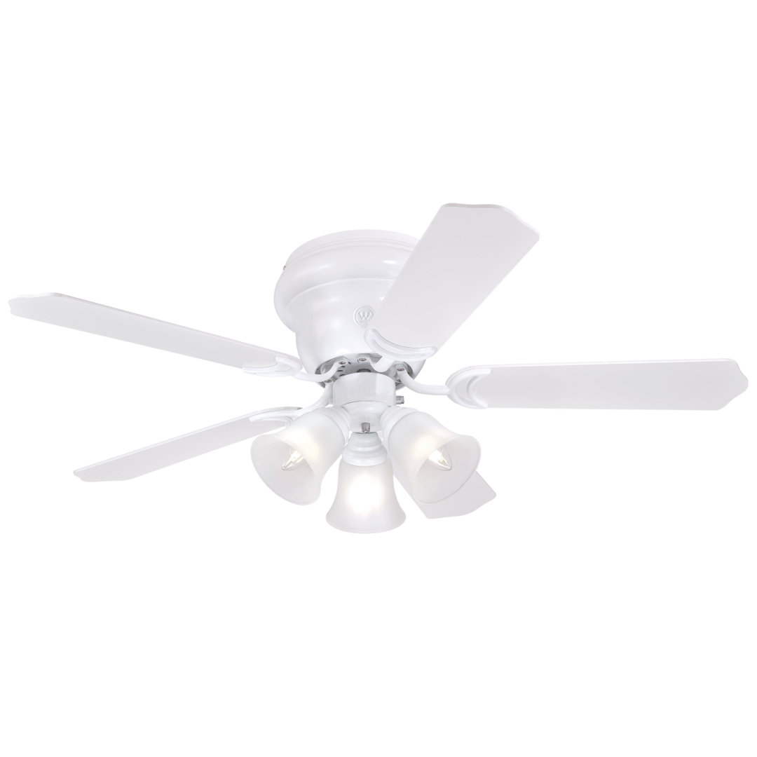 42" Rosenblatt 5 - Blade Standard Ceiling Fan with Pull Chain and Light Kit Included Charlton Home® 