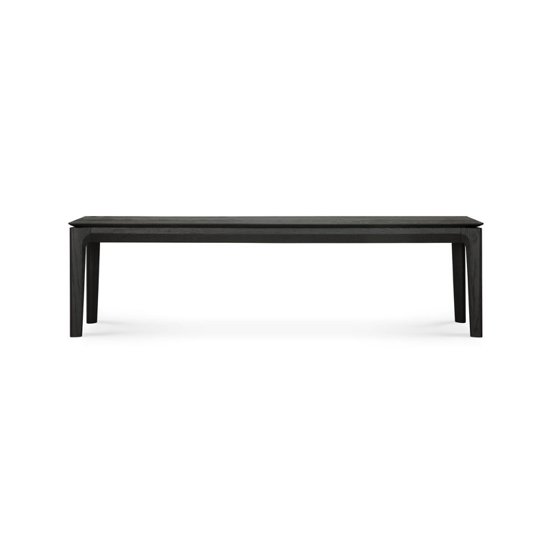 Bok Solid Wood Dining Bench, Black, 18.1" H x 65.3" W x 13.8" D