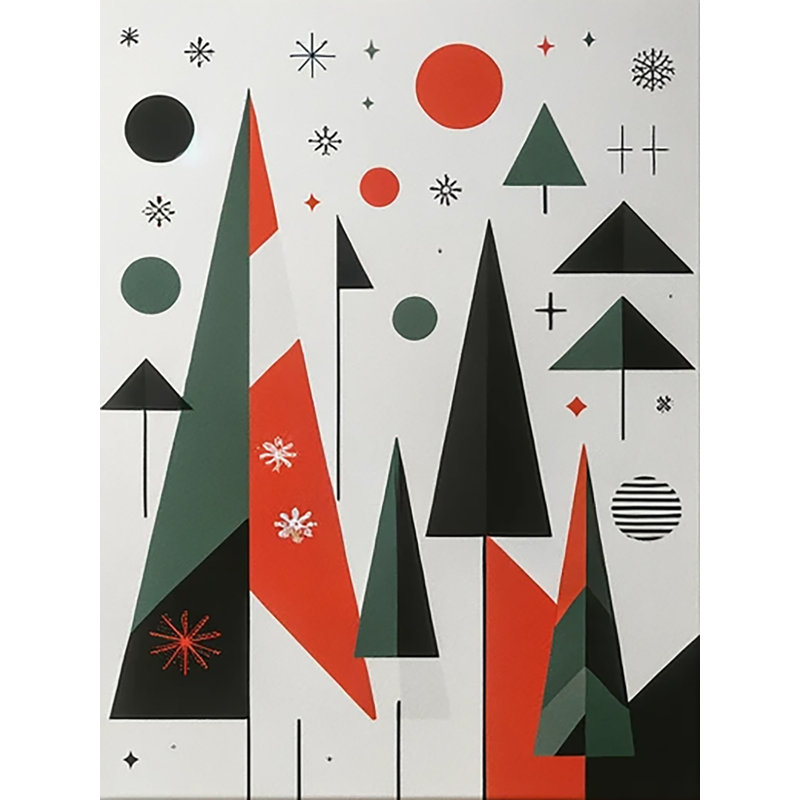 Abstrait arbre de Noël sur toile de Noël Winter Wonderland, H 48 po x l 36 po x P 1,5 po