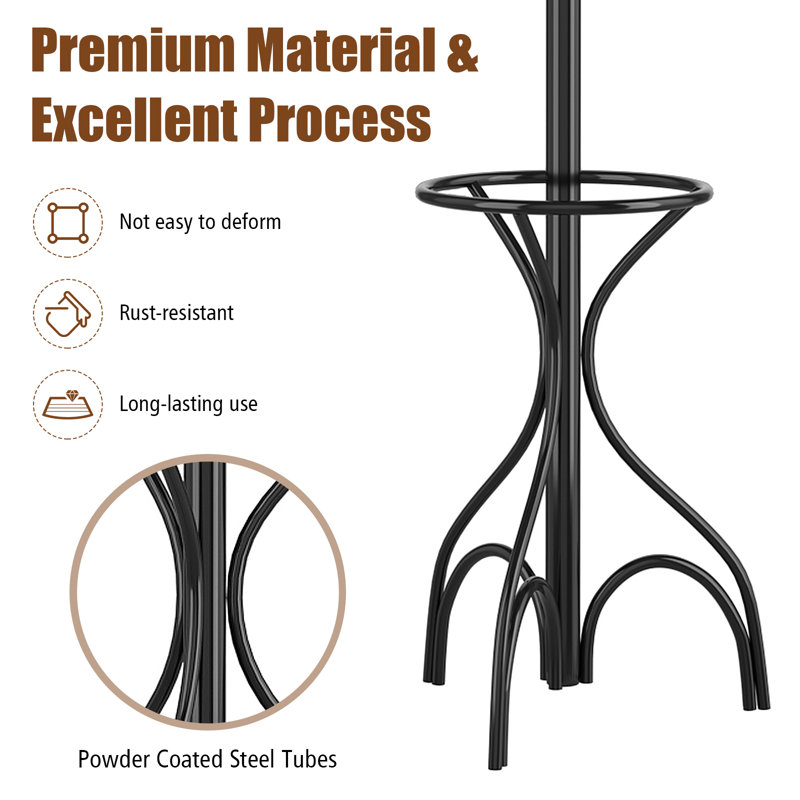 Hayman Steel Freestanding 12 - Hook Coat Rack