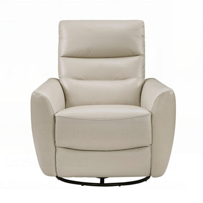 Luxurious Swivel Glider Reclining Chair with Leather Upholstery, High-Density Foam, and Pocket Coils for Ultimate Comfort