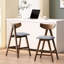 2 tabourets de comptoir rembourrés gris foncé - structure en bois d'hévéa de revêtement Mid-Century