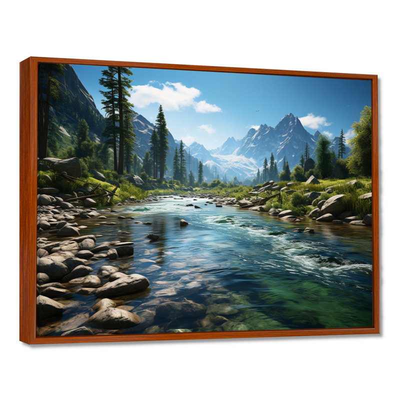 «USA Yosemite National Park Landscape III - États-Unis, art mural, montagne et rivière», reproduction d'art, Brun