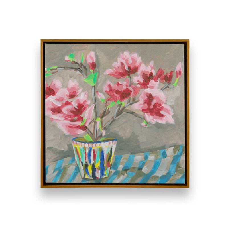«Patchwork Pot I» par Melissa Wang, reproduction d'art sur toile, H 36 po x l 36 po, Doré