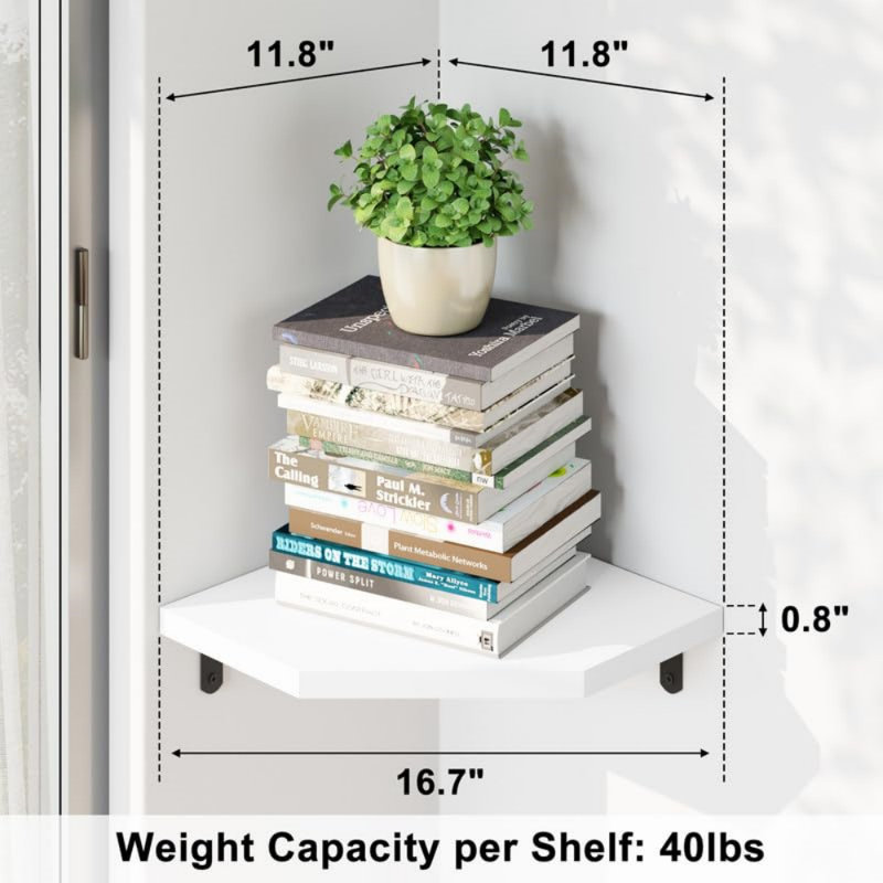 Andon Wood Floating Shelf, White