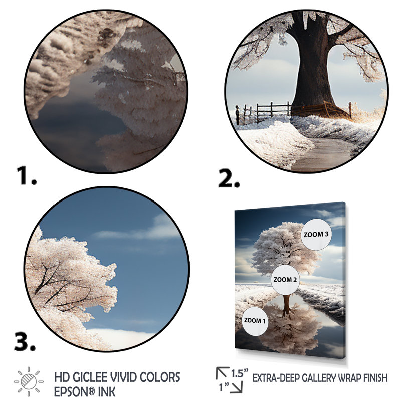 Louberta White Tree Silent Guardians - Print, Cadre photo noir, H 20 po x l 12 po x P 1 po