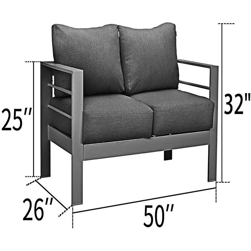 5 Pieces Outdoor All-Weather Conversation Set
