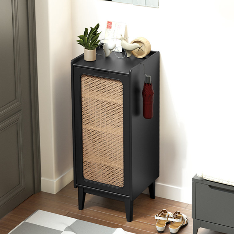 Black Solid wood Shoe Storage