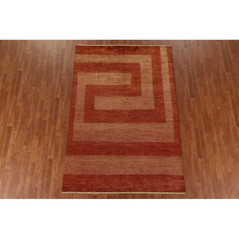 Tapis unique en laine noué à la main nouvel âge de 5 pi 7 po x 8 pi 3 po Constancia