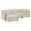 Canapé modulaire surdimensionné en forme de L avec repose-pieds réversible en chenille de café Free Combination Comfy Upholstery-129595637