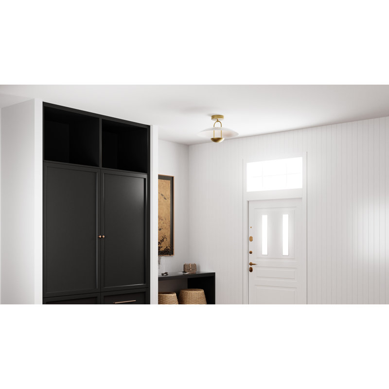 Bingham Integrated LED Semi-Flush Mount, Brushed Gold, White