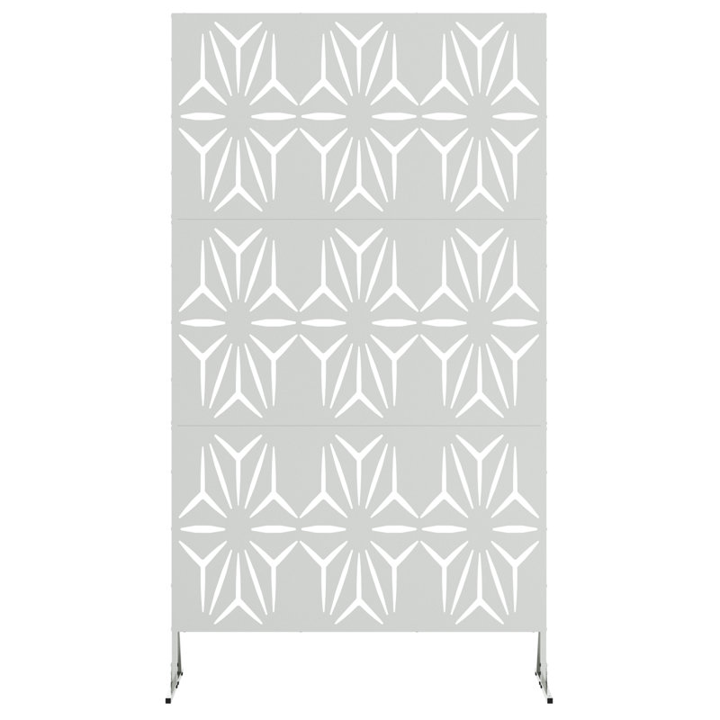 Metal Fence Panel Metal Large Patterned, Grey