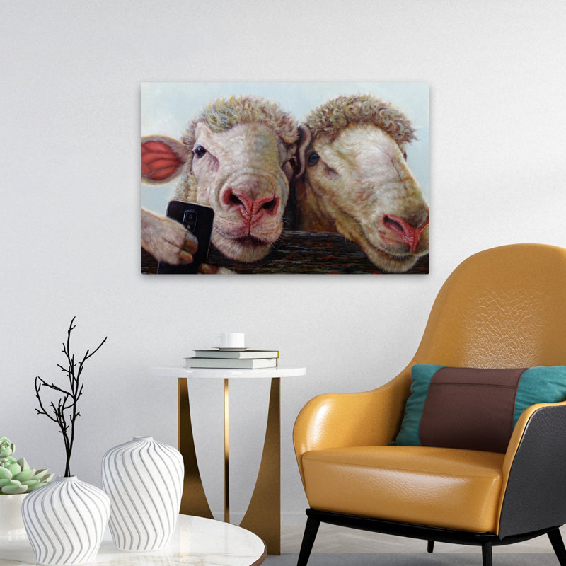 Selfie - animaux fantaisie urbaine et pop surréalisme fantaisiste, H 16 po x l 24 po