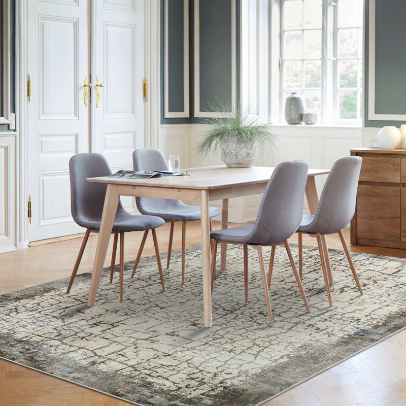 Modern Washable Rug 5x7 Abstract Area Rug for Living Room Non Slip Carpet Foldable Farmhouse Rug for Bedroom Dining Room Camel