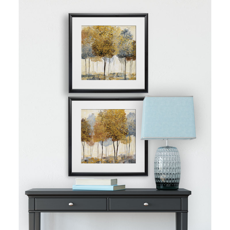 " Metallic Forest " 2 - Pieces, Black Framed