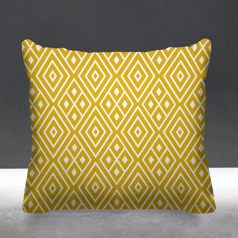 Housse et insert de coussin carré extérieur Aima, Jaune, L 19 po x H 19 po