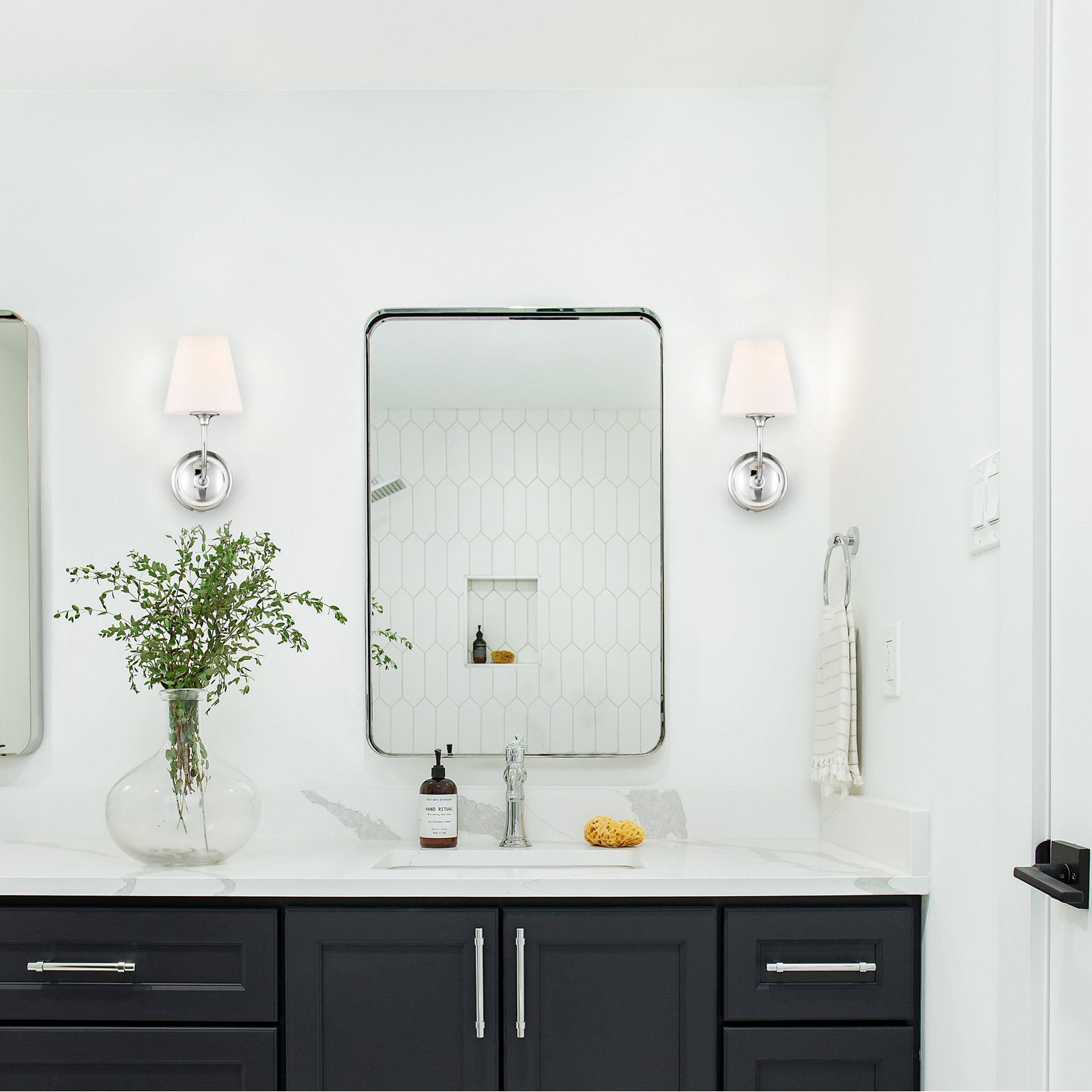 Lane Single Light Armed Sconce, Polished Chrome