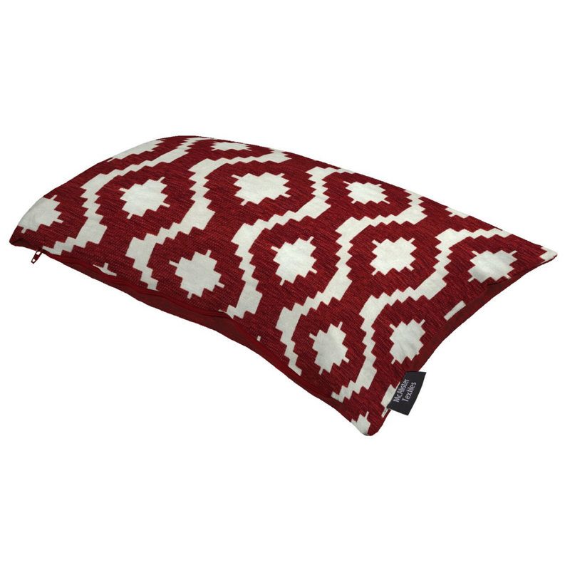 Thaddeus Geometric Rectangular Cushion Cover, 30 x 50cm, Brick Red