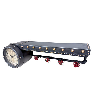 Horloge murale vintage avec tablette Steampunk