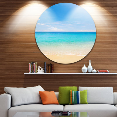 « brillante blue tropical beach », reproduction de photo sur métal
