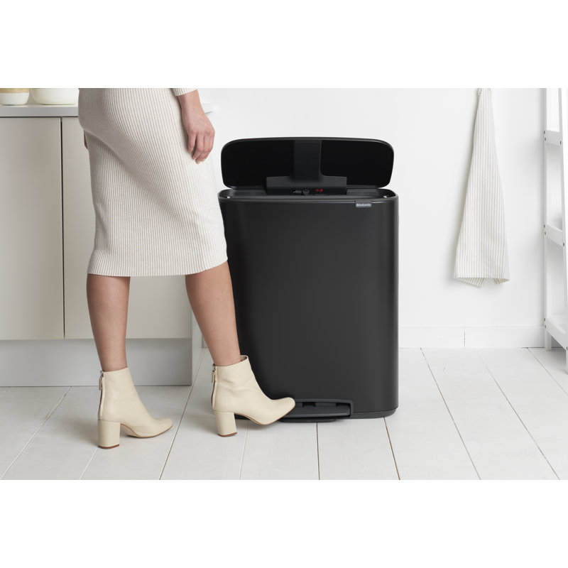 Brabantia Bo 60 Litre Pedal Bin, Matt Black