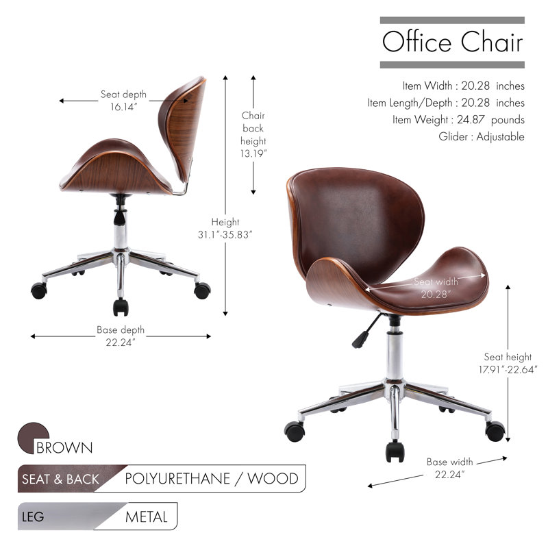 Trombetta Office Chair, Brown