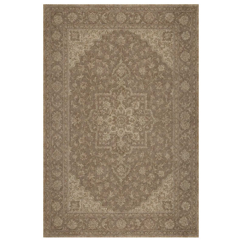 Marrakech Collection Digital Print Cotton-Polyester Brown Moroccan Rug, Runner 2'8" x 8'3"