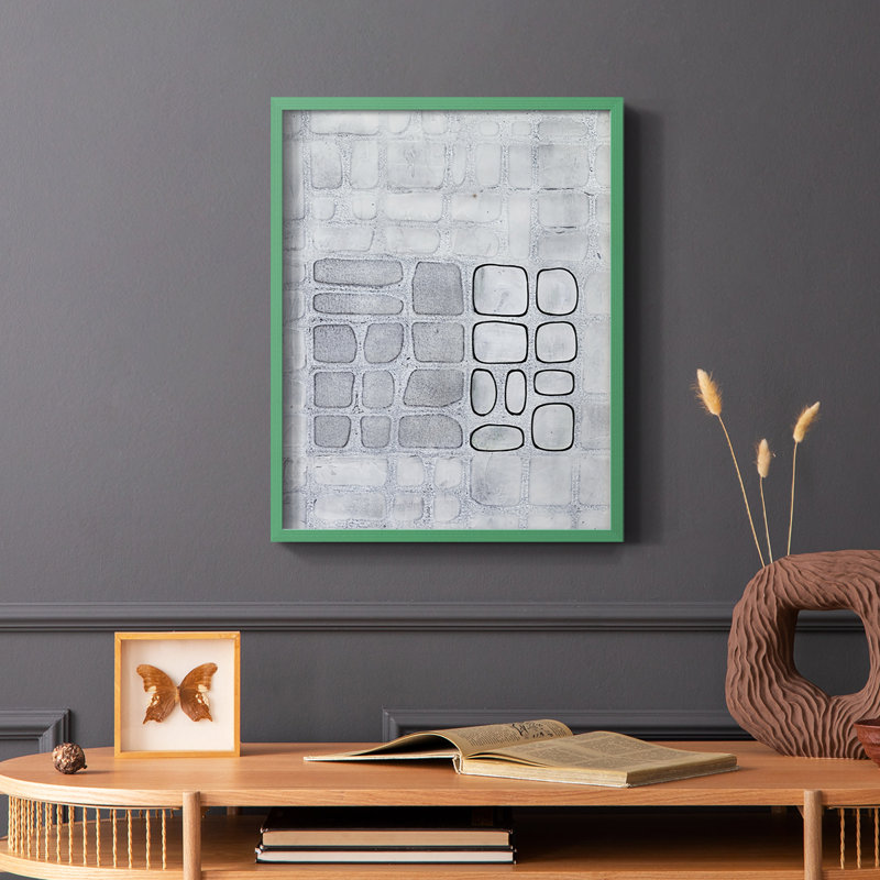 Lumen Colour II Framed Print - Solid Wood, Green, 10" H x 8" W