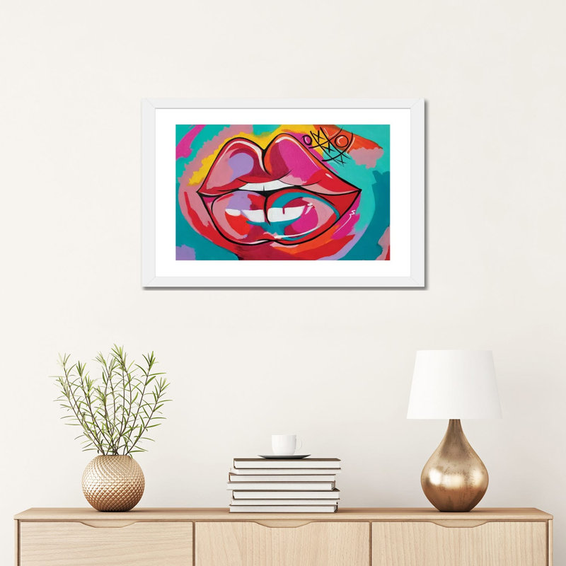 «Fruit» par Pinklomein - impression d'art graphique, Blanc, Papier encadré blanc, H 16 po x l 24 po x P 1 po