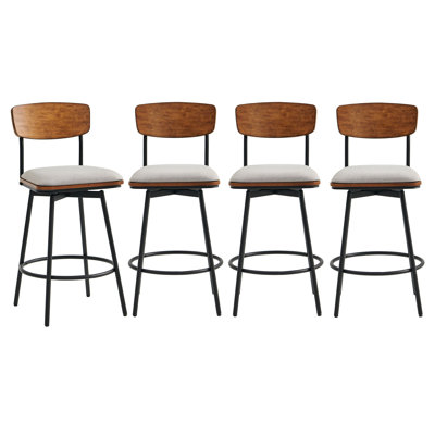 Putney Swivel Upholstered Counter Stool with Metal Frame