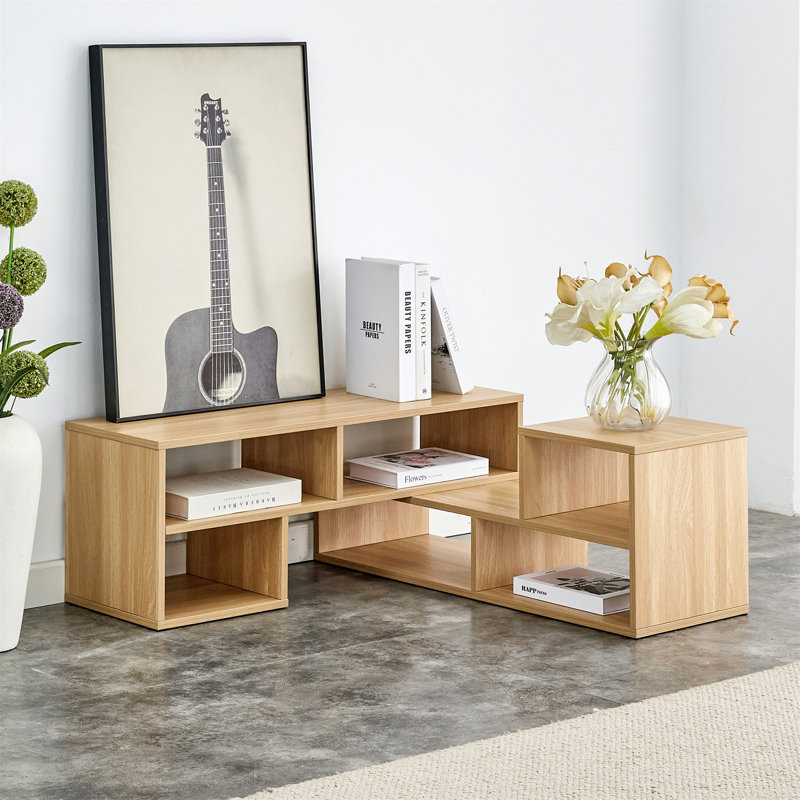 Versatile Cube TV Stand with Open Storage and Adjustable Length for Multiple Spaces