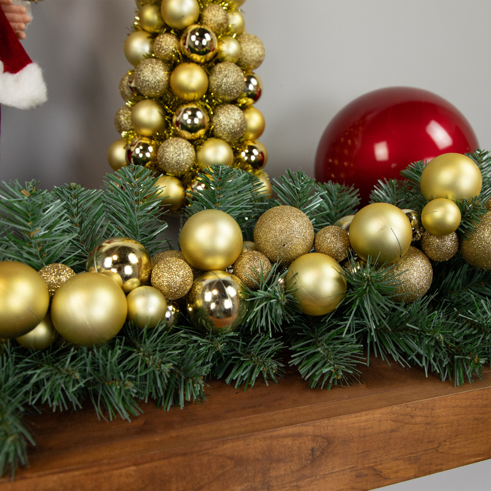 6' Shatterproof Ball Christmas Garland, Gold